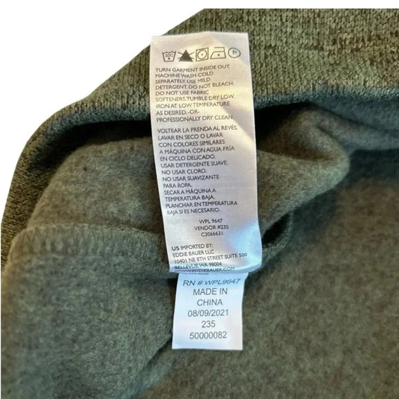 NWT Eddie Bauer Radiator Fleece Snap Front Pull over Men's Heather Green Sz XXL - Picture 11 of 14